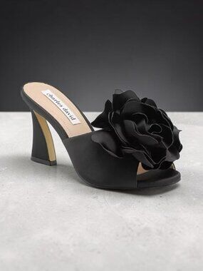 Charles David Kam Womens Round Open Toe Spool Heel Pumps - Black